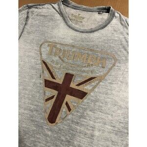 Triumph Motorcycles UK Logo Lucky Brand Jeans Distressed T-Shirt LARGE Biker